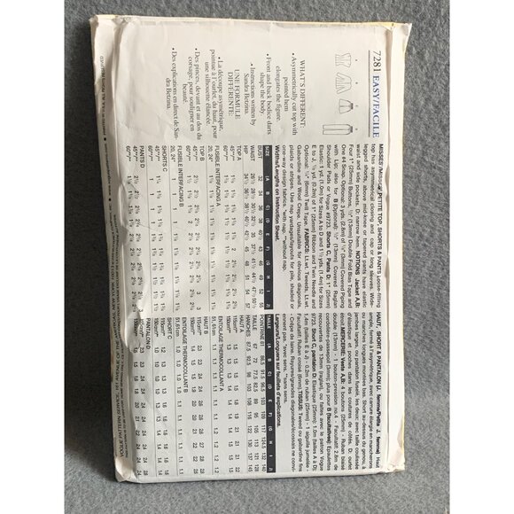 Vogue Sewing Pattern 7281 Womens Shirt Pant Short Size Bust 36-43 - Picture 2 of 2